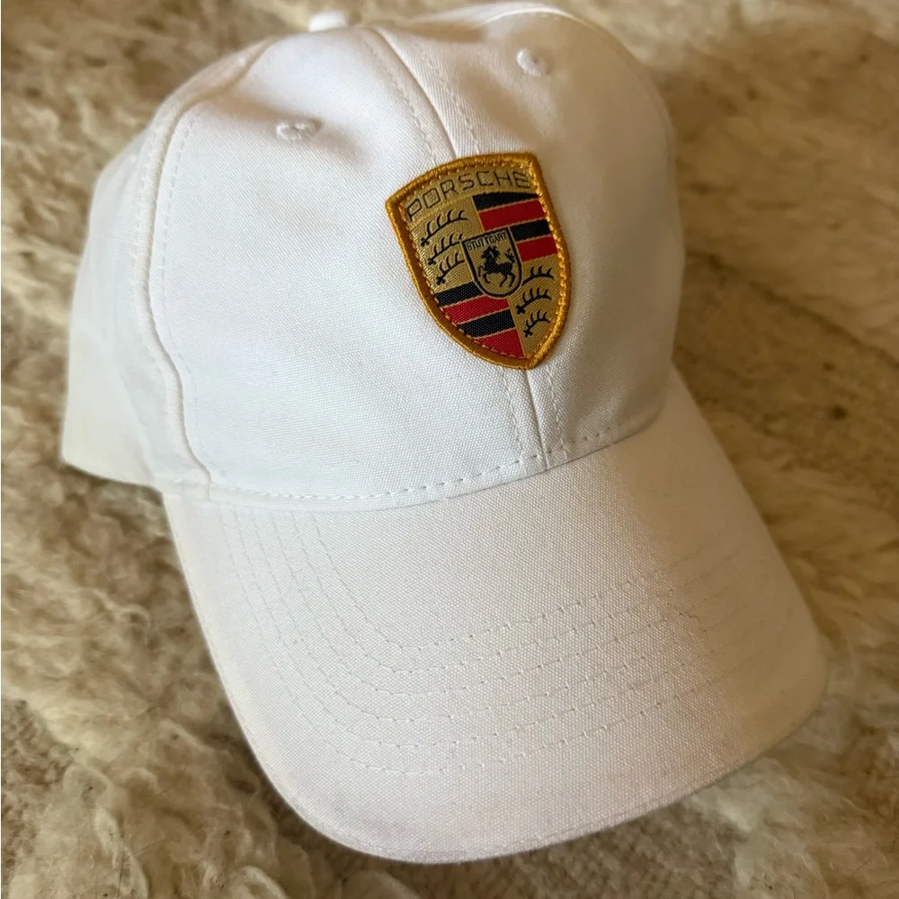 Porsche Crest White Cap NEVER WORN - Picture 1 of 3